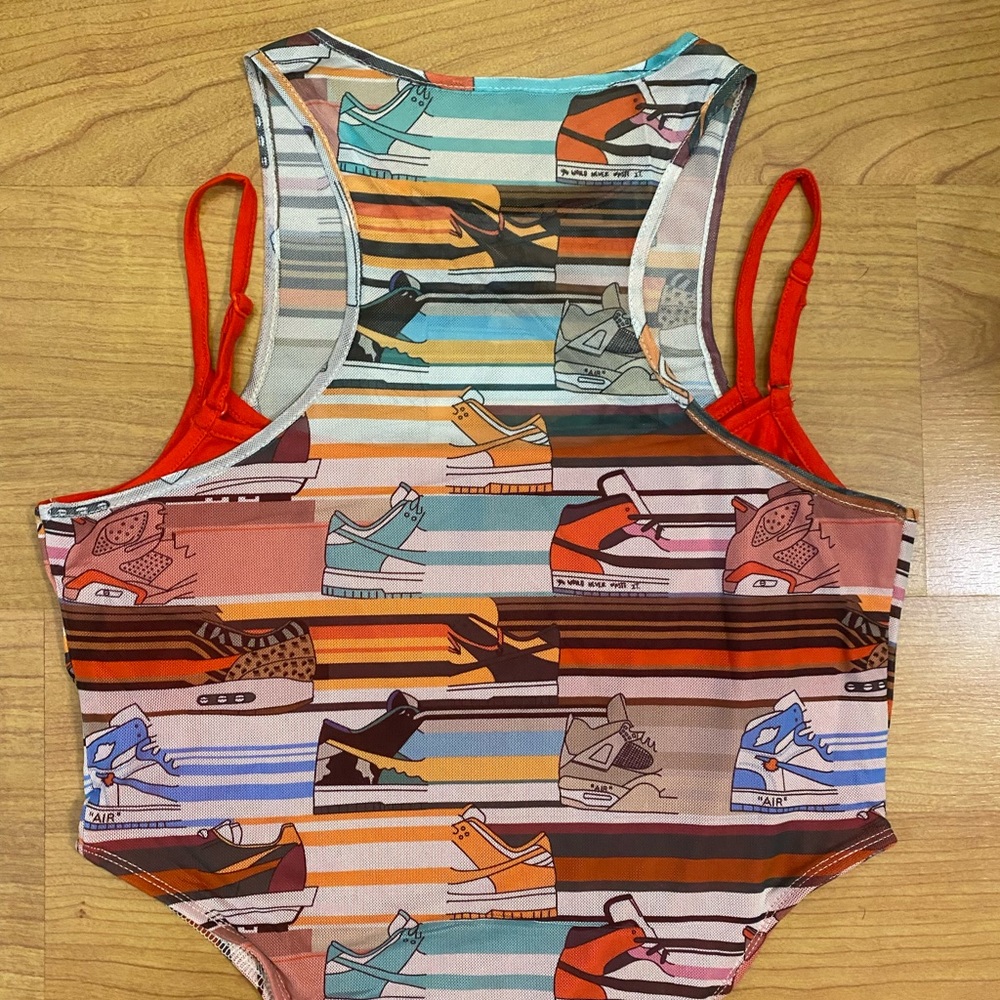 Sneaker Print Mesh Bodysuit - Picture 6 of 7